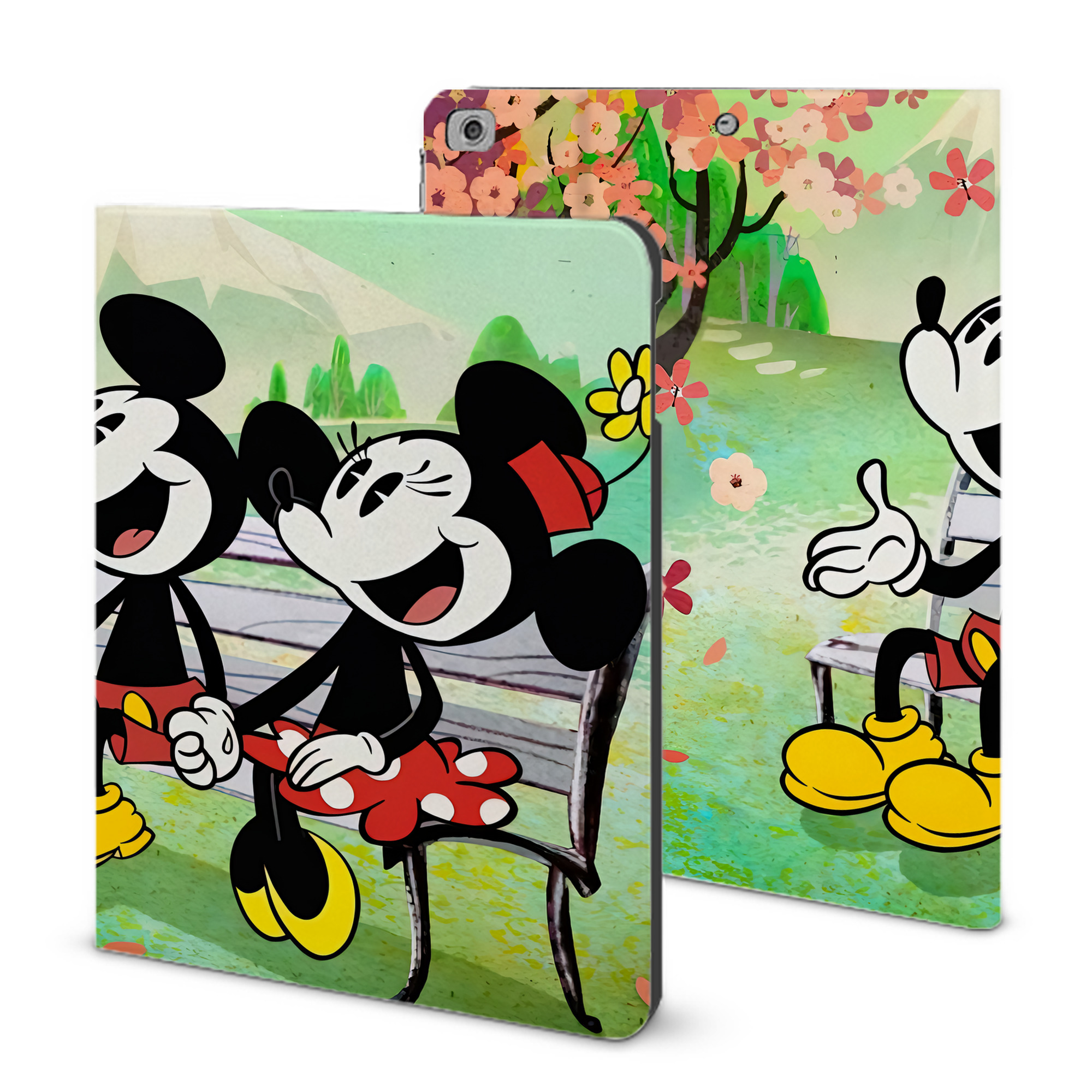 （画像用） ミッキーマウス Mickey Mouse IPad ケース ブック型 PUレザー TPU 耐衝撃 軽量 薄型 ペン収納なし 全面保護 IPad 各モデル対応